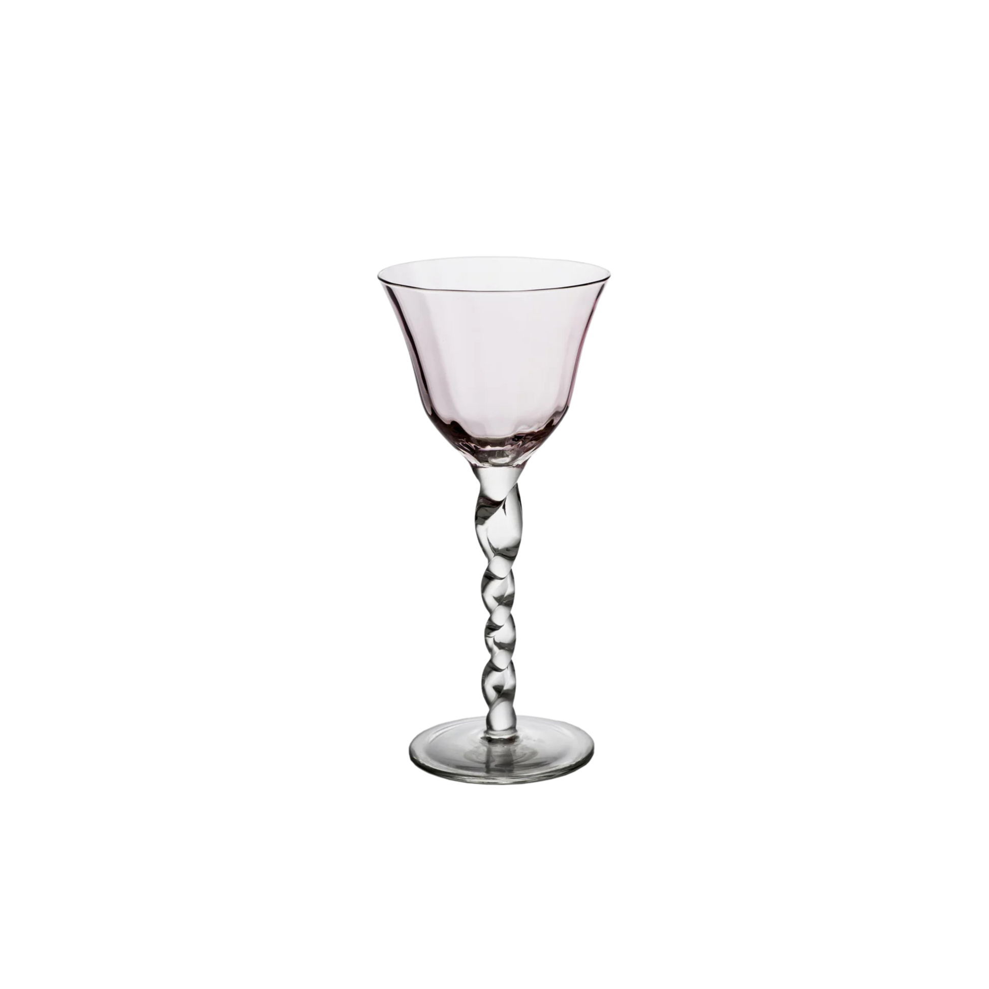 Adriana Wine Glass in Pink with elegant stem, inspired by an Abigails original; perfect for adding sophistication to any table setting.