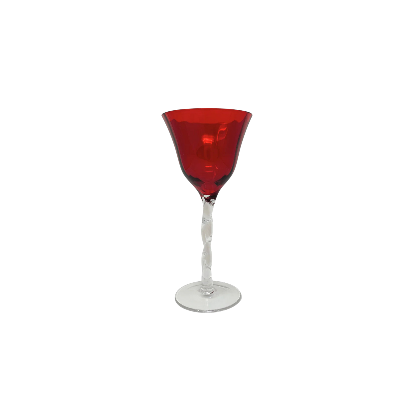 Adriana Wine Glass in Red with elegant stem, inspired by an Abigails original; perfect for adding sophistication to any table setting.