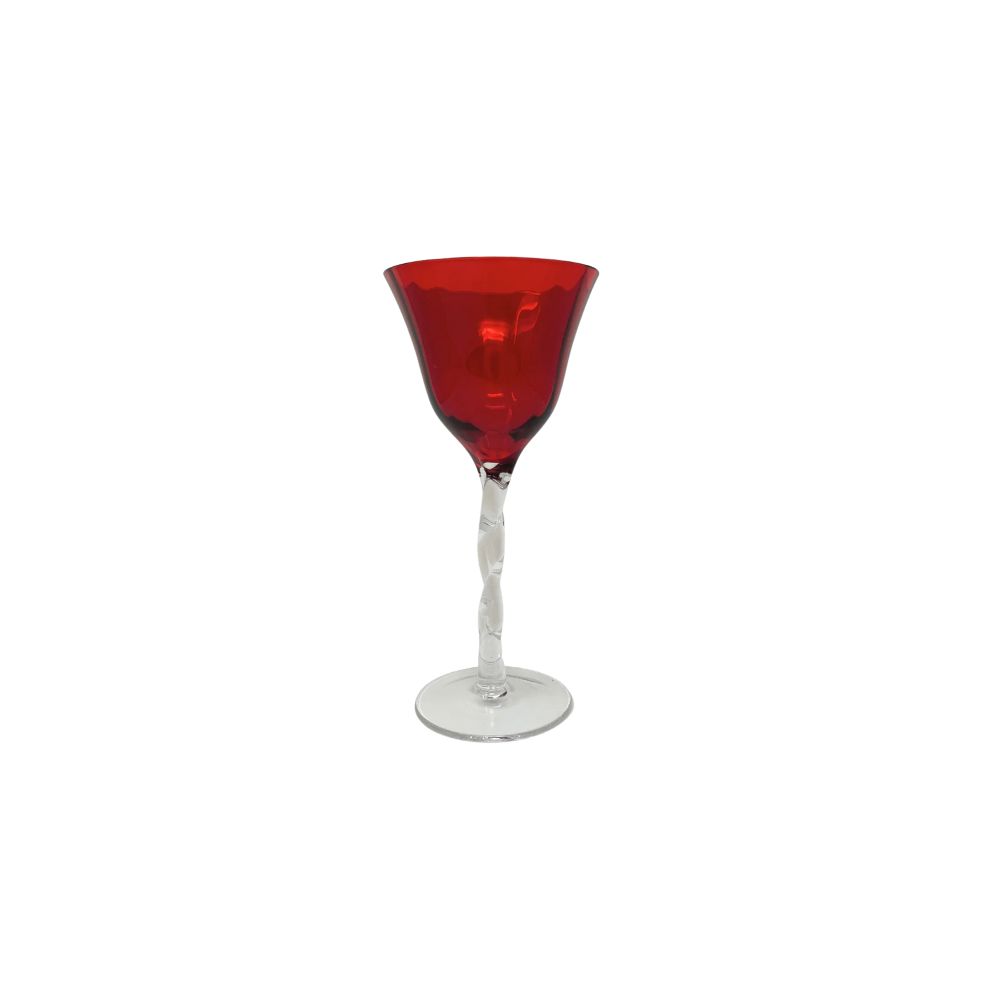 Adriana Wine Glass in Red with elegant stem, inspired by an Abigails original; perfect for adding sophistication to any table setting.