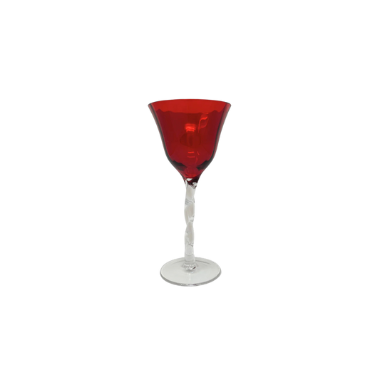 Adriana Wine Glass in Red with elegant stem, inspired by an Abigails original; perfect for adding sophistication to any table setting.