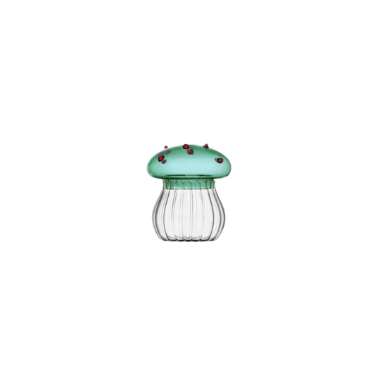 Alice Mushroom Sugar Bowl Green with Red Dots