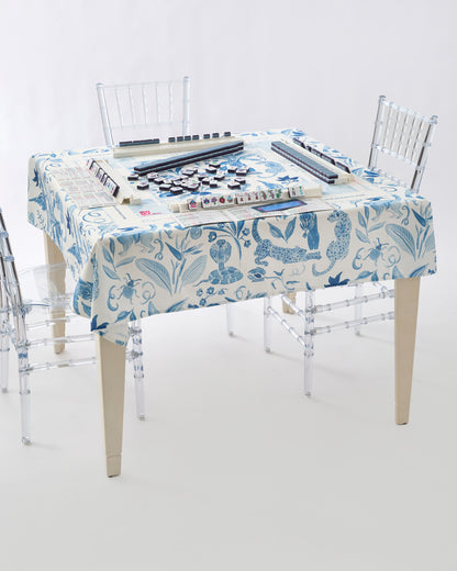 Amazon Blue Instructional Mahjong Tablecloth