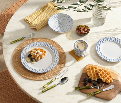 Set of six hand-blown Andrew Tortoise Mini Bowls featuring stylish speckles. Each bowl measures 2.5 inches in diameter and 1 inch in height, adding a unique touch to any dining table. Dishwasher safe with slight variations expected.