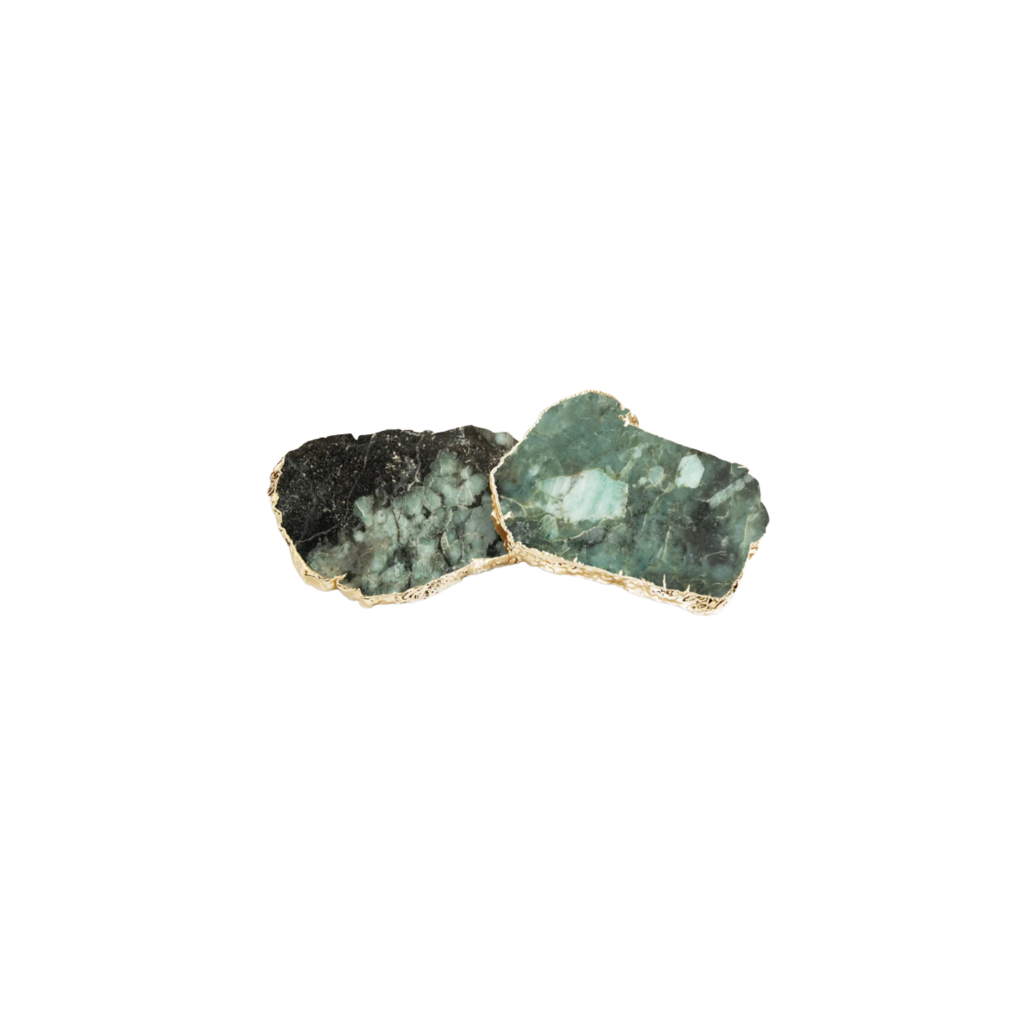 Kivita Coasters, Emerald & Gold, Set of 2