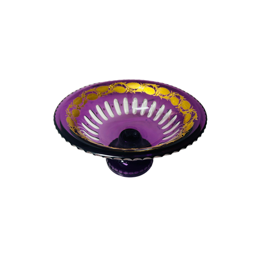 Antique Amethyst Center Bowl with Gold Accents