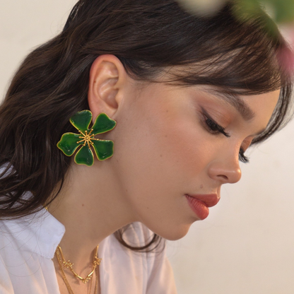 Aurora Maxi Earrings - Green
