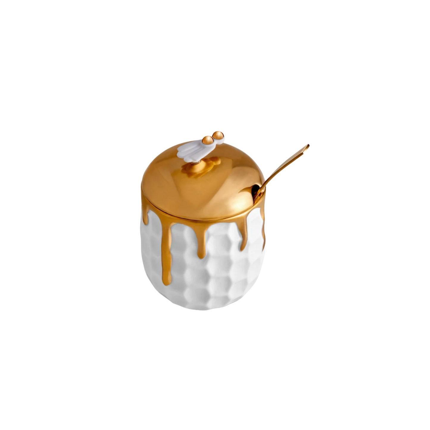 Beehive Honeypot and Spoon