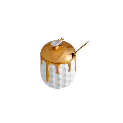 Beehive Honeypot and Spoon