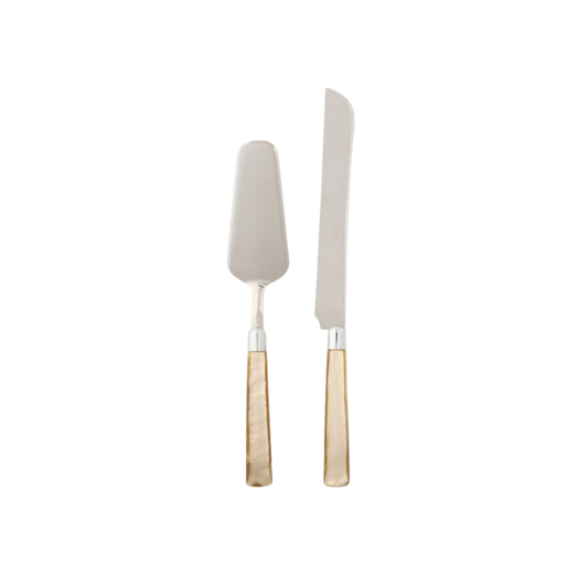 Colson Champagne/Polished Silver Cake Serving Set