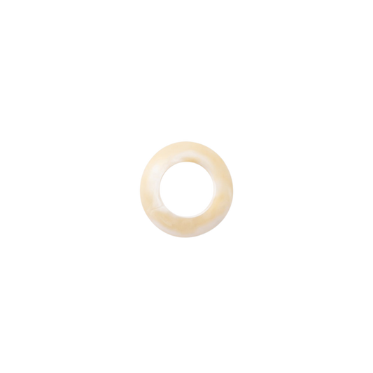Set of 4 Tansy Swirled Napkin Rings - Ivory