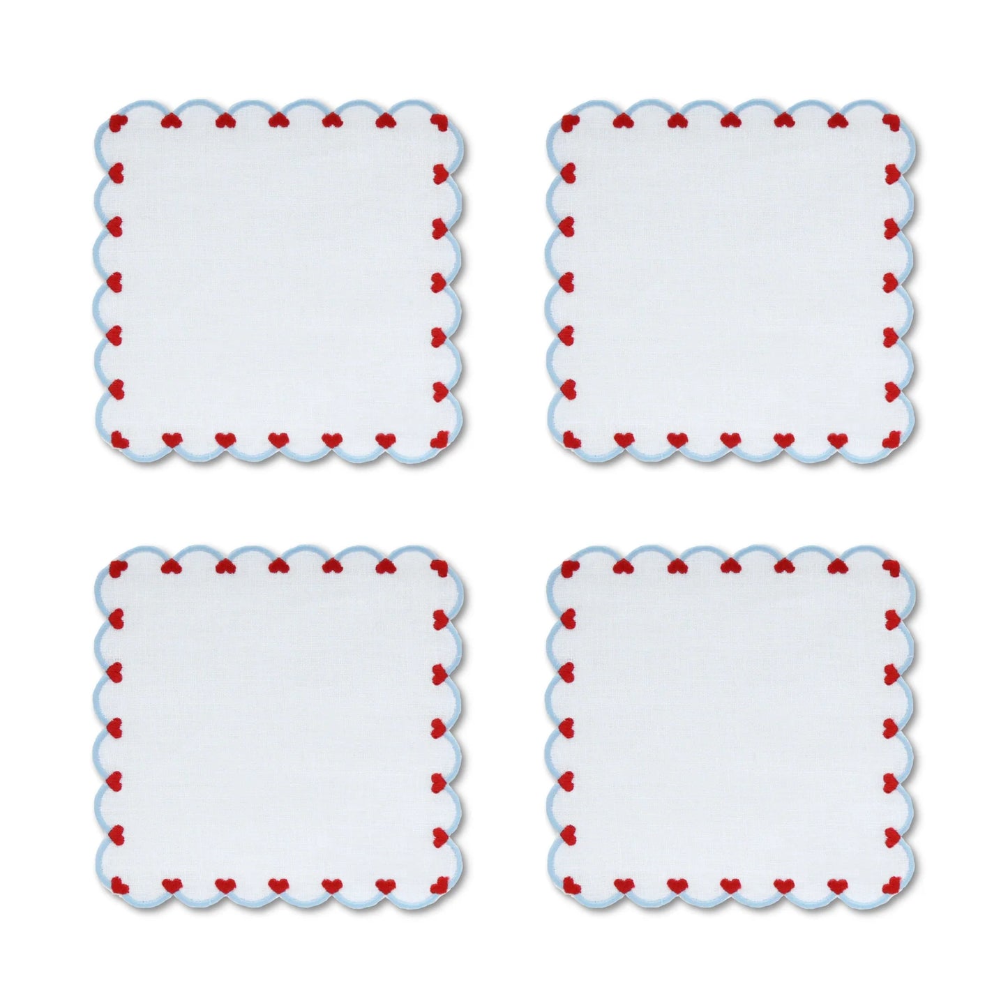 Baby Heart Cocktail Napkins - Set of 4