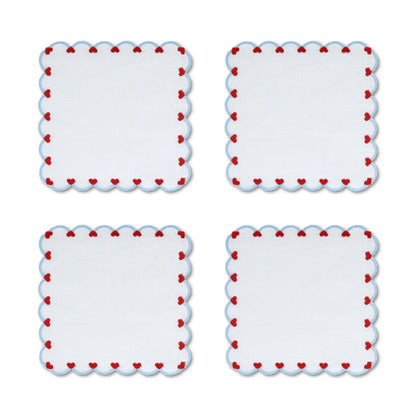 Baby Heart Cocktail Napkins - Set of 4