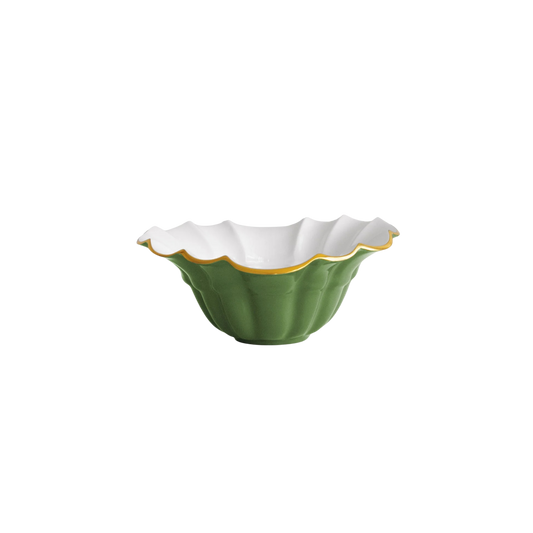 Encanto Tuscany Small Bowl - Leaf Green and White