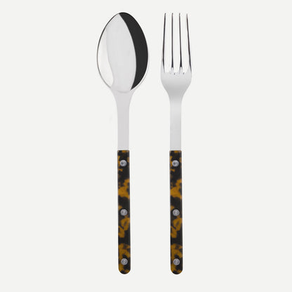 Elegant Bistrot Cutlery Set with Faux Tortoise Design
