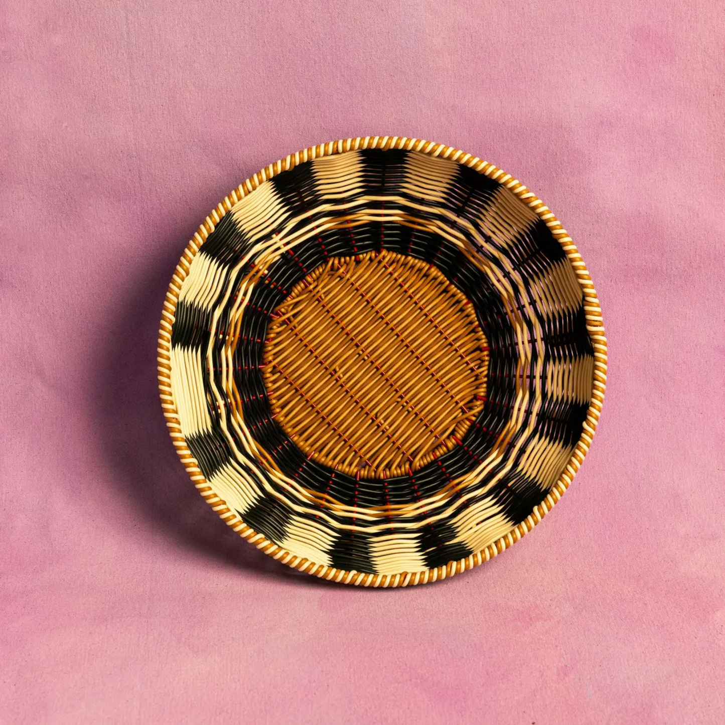 Woven Bowl - Black/Cream