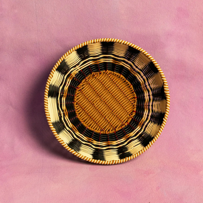Woven Bowl - Black/Cream