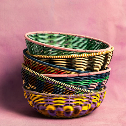 Woven Bowl - Black/Cream