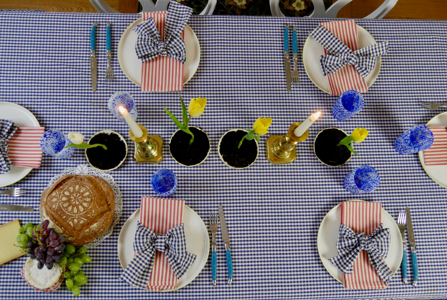 Blue Gingham Tablecloth