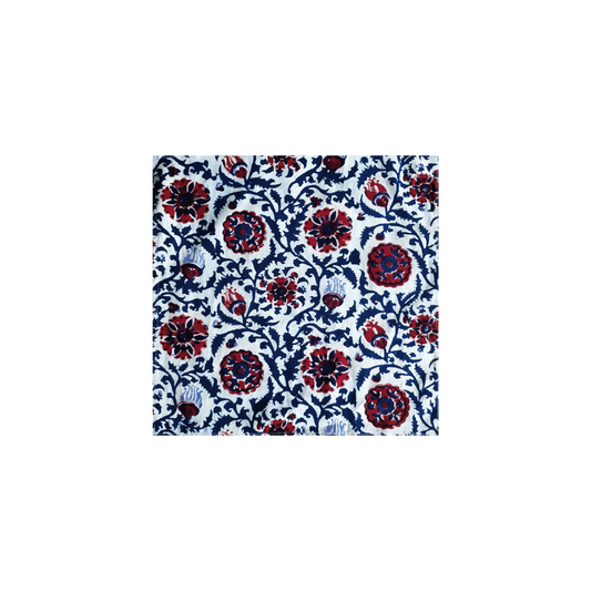 Blue, White, Red Cotton Napkins Set of 4