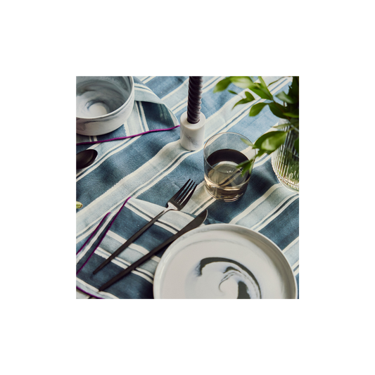 Blue/grey Stripe Tablecloth