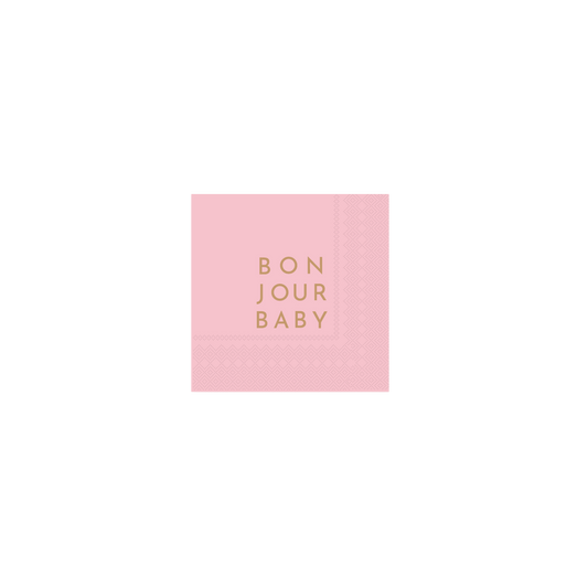 Bonjour Baby Petal Pink Cocktail Napkins - Set of 20