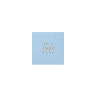 Bonjour Baby Sky Blue Cocktail Napkins - Set of 20