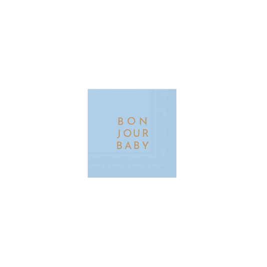 Bonjour Baby Sky Blue Cocktail Napkins - Set of 20