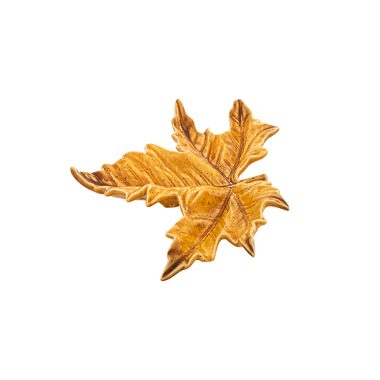 Sycamore Leaf Ceramic Dish - Yellow