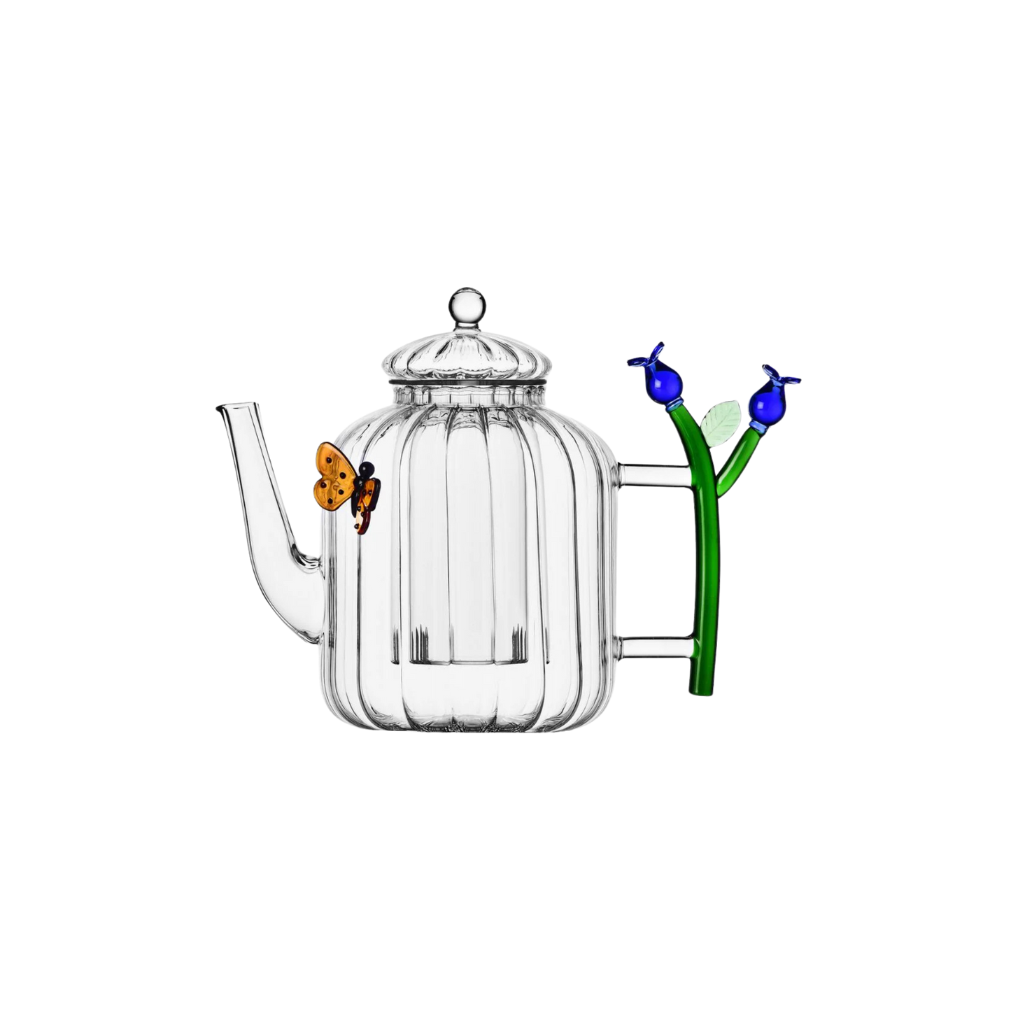 Botanica Teapot Optic Blue Flower and Butterfly