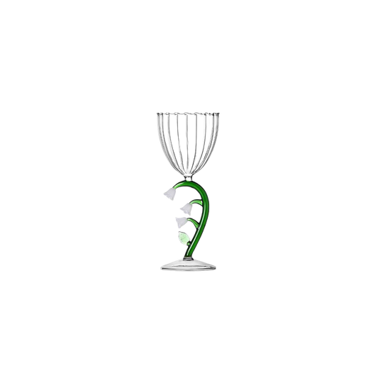 Botanica -  Optical Stemmed Glass White Flower