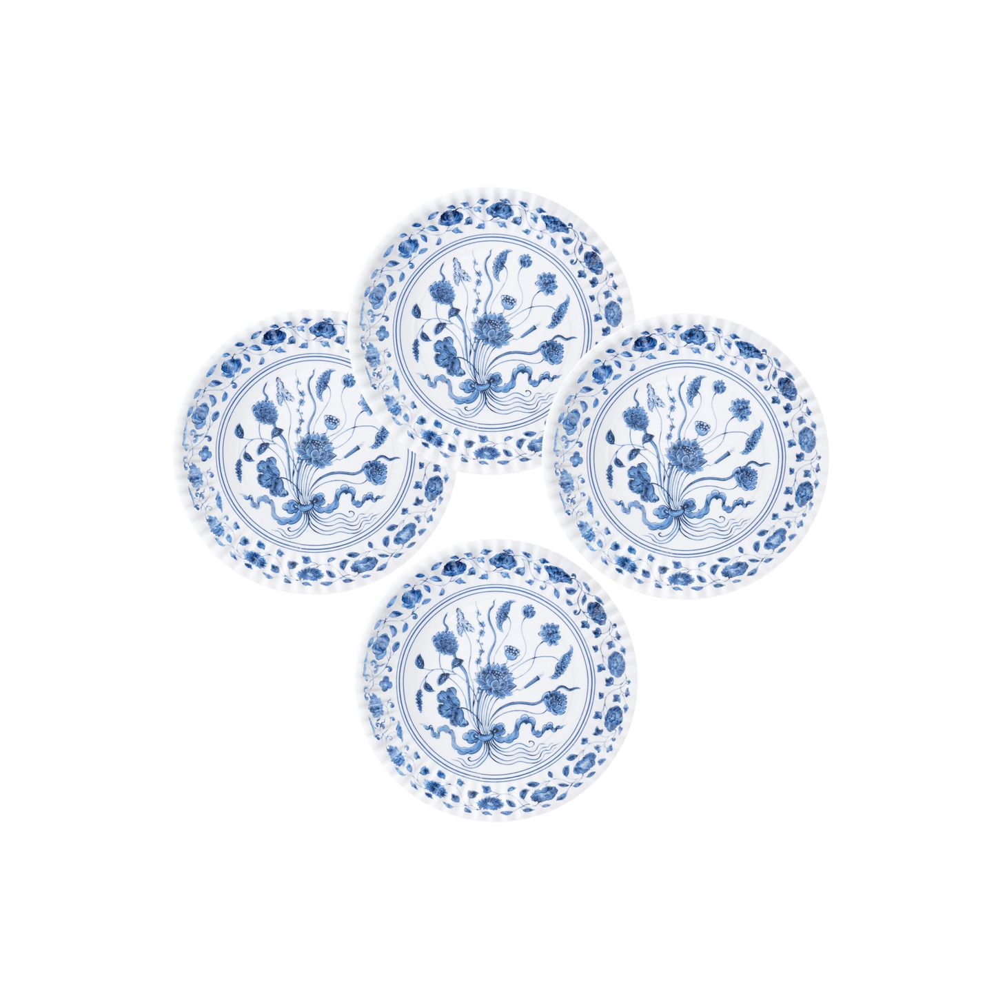 Botanical Melamine "Paper" Plate Set of 4