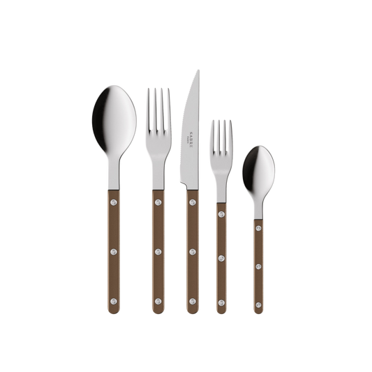 Bistrot Pearly 5-Piece Cutlery Set - Brown
