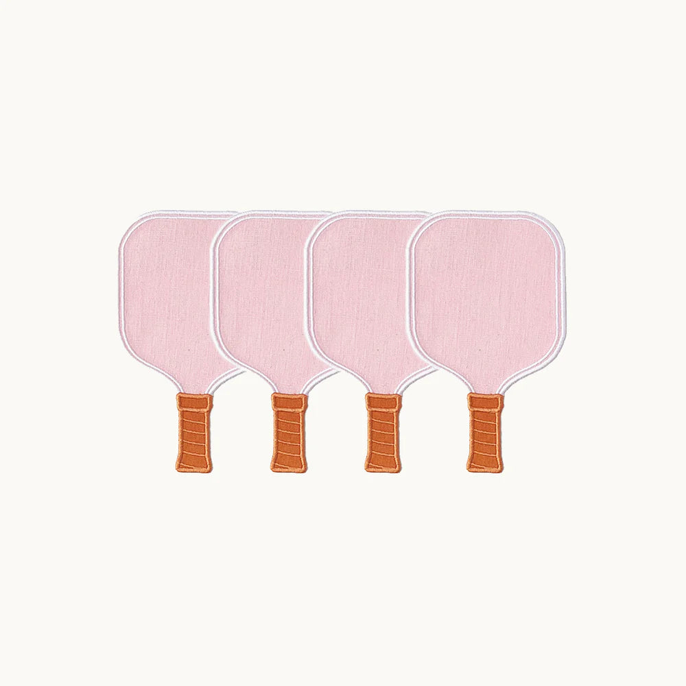  Pink Pickleball Paddle Cocktail Napkins, ideal for serving cocktails after your pickleball games. Fun and stylish, these napkins are a guaranteed ace with your guests, adding a playful touch to any gathering.