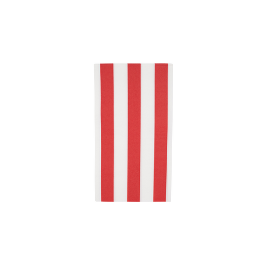 Cabana Stripe Guest Towels in Cherry Red - Set of 15