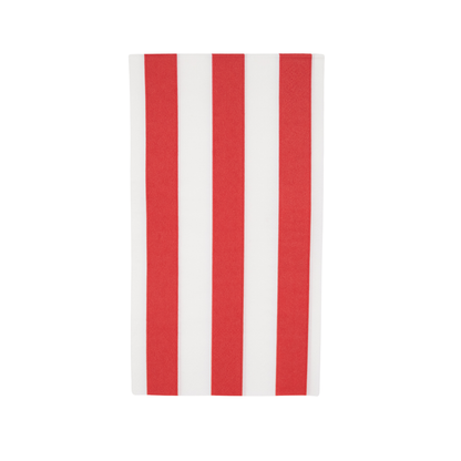 Cabana Stripe Guest Towels in Cherry Red - Set of 15