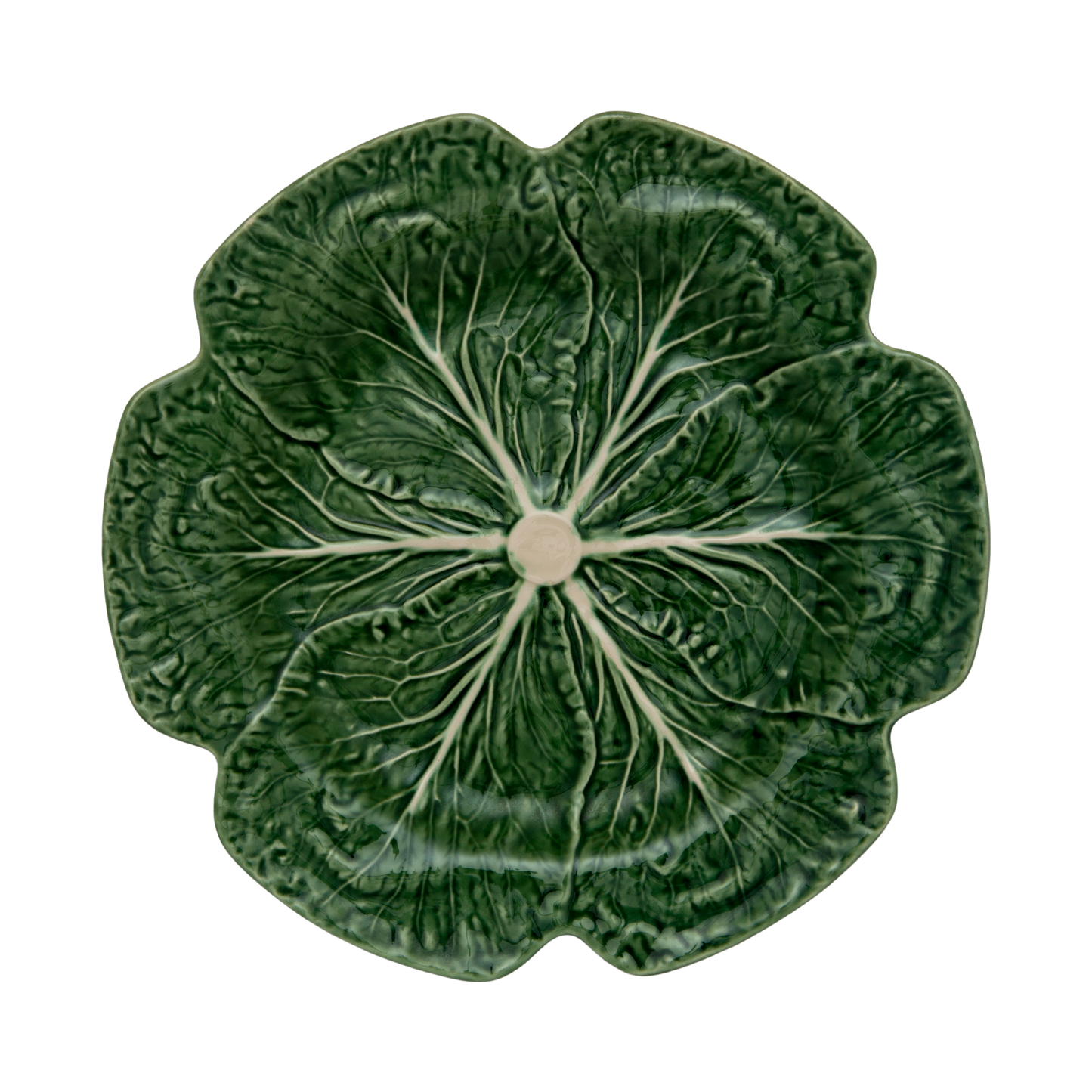 Cabbage Charger Plate made from green earthenware, designed in the shape of a cabbage. Elegant and functional, perfect for enhancing table settings and impressing guests.