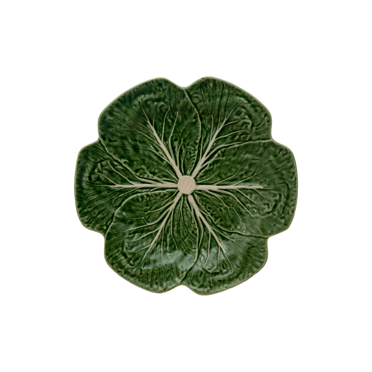 Cabbage Dinner Plate made from green earthenware, designed in the shape of a cabbage. Elegant and functional, perfect for enhancing table settings and impressing guests.