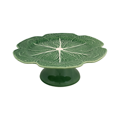 Cabbage Leaf Cake Stand made from green earthenware, designed in the shape of a cabbage. A stylish and functional cake stand that adds a touch of sophistication to your dining table.