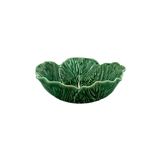 Green earthenware Cabbage Leaf Medium Bowl in the shape of a cabbage. A stylish and functional bowl that adds elegance and sophistication to your dining table.