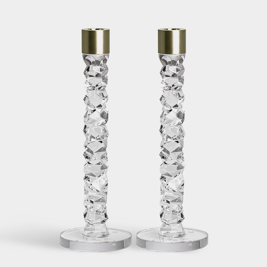 Carat Candlestick Brass Large - Set of 2