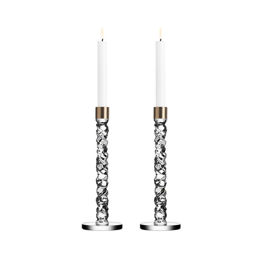 Carat Candlestick Brass Large - Set of 2