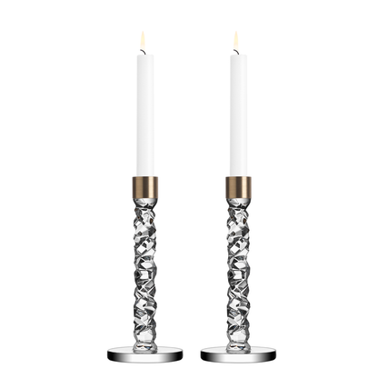 Carat Candlestick Brass Medium - Set of 2