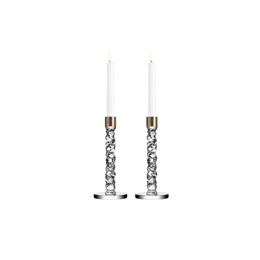 Carat Candlestick Brass Medium - Set of 2