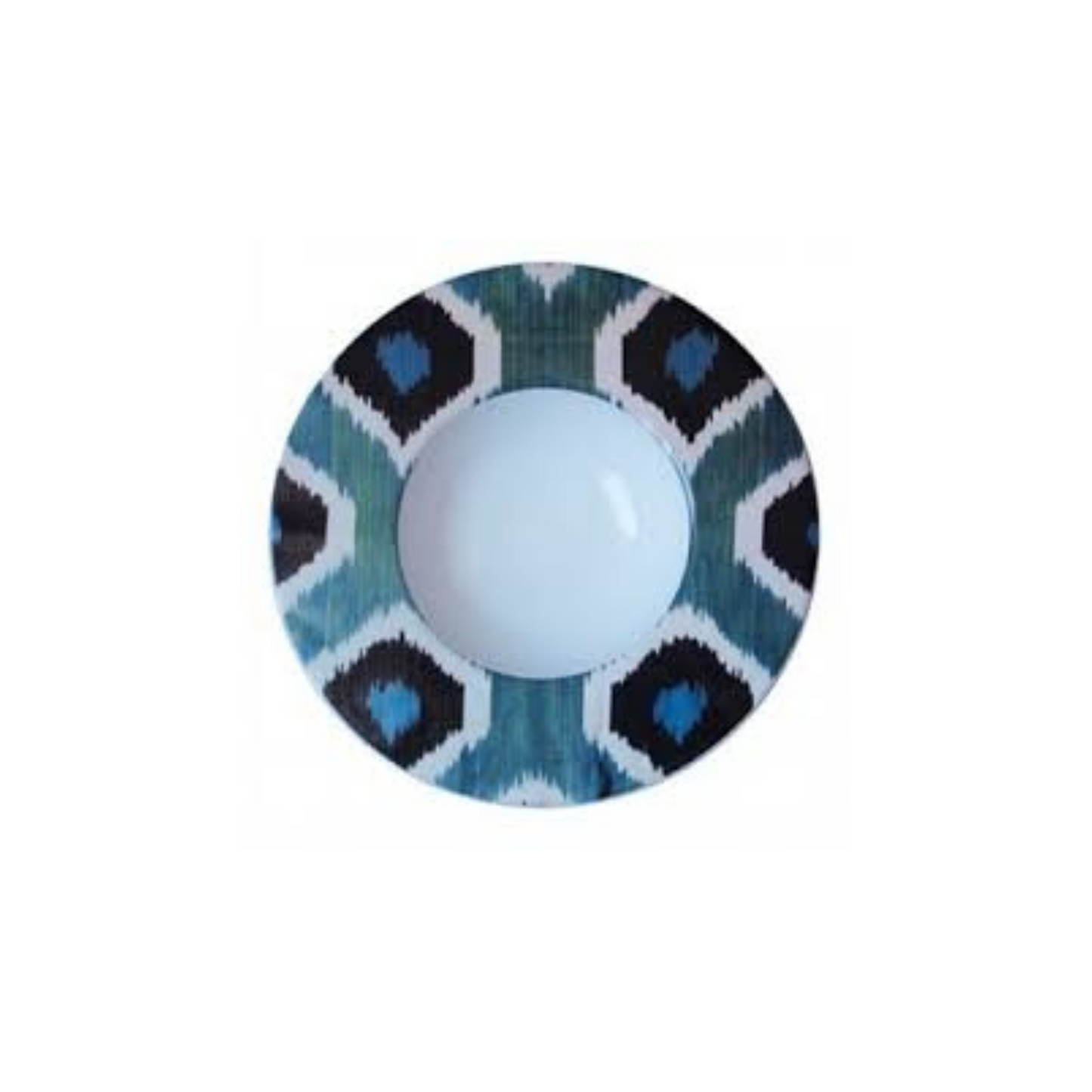 Ceramic Ikat Pasta Plate - blue grey