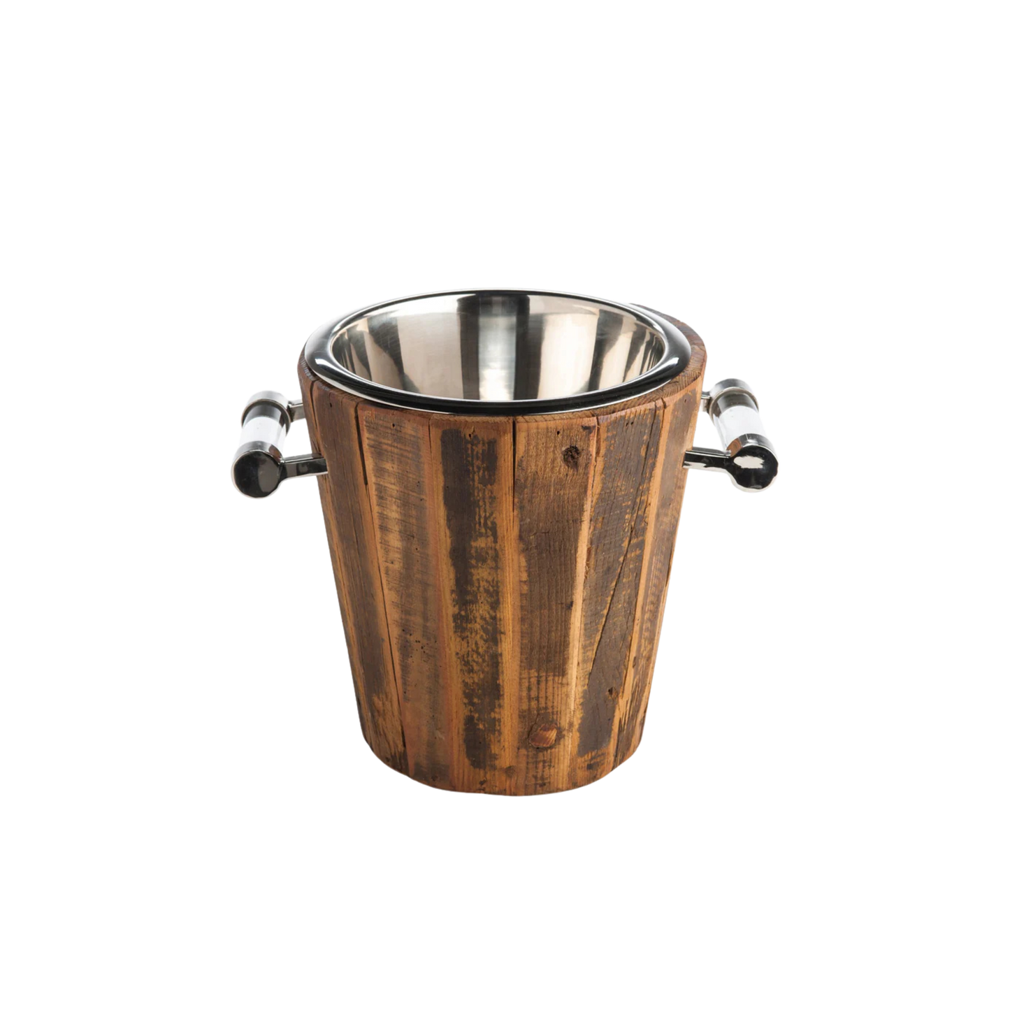 Mahogany-stained wine cooler made from re-claimed wood, a stylish and eco-friendly barware accessory by Abigails.