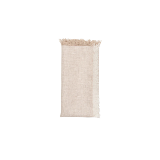 Chambray Fringe Napkin in Natural - Set of 4