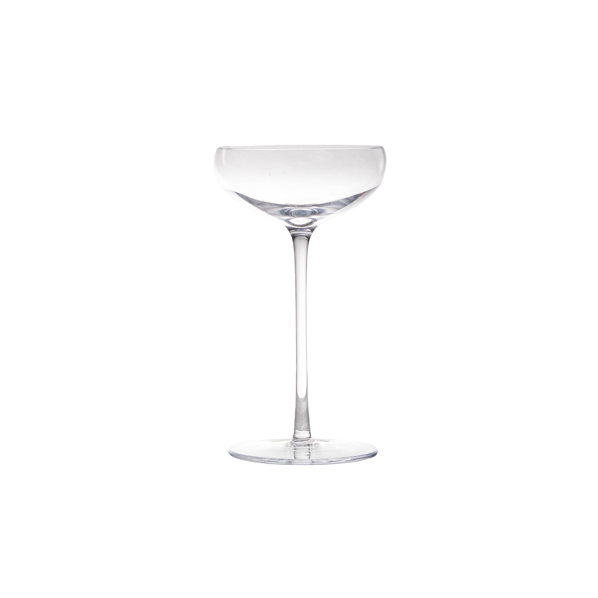 Ritz Champagne Coupe, made from crystal and handcrafted in Poland, featuring a sleek, contemporary design perfect for stylish and elegant champagne toasts.