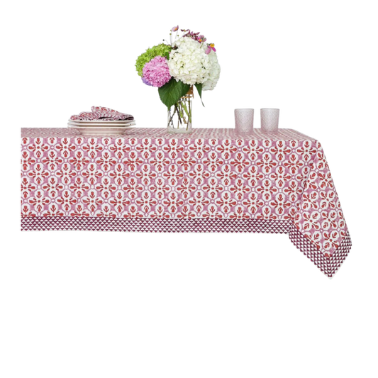 Fleur de Lis Rose Tablecloth