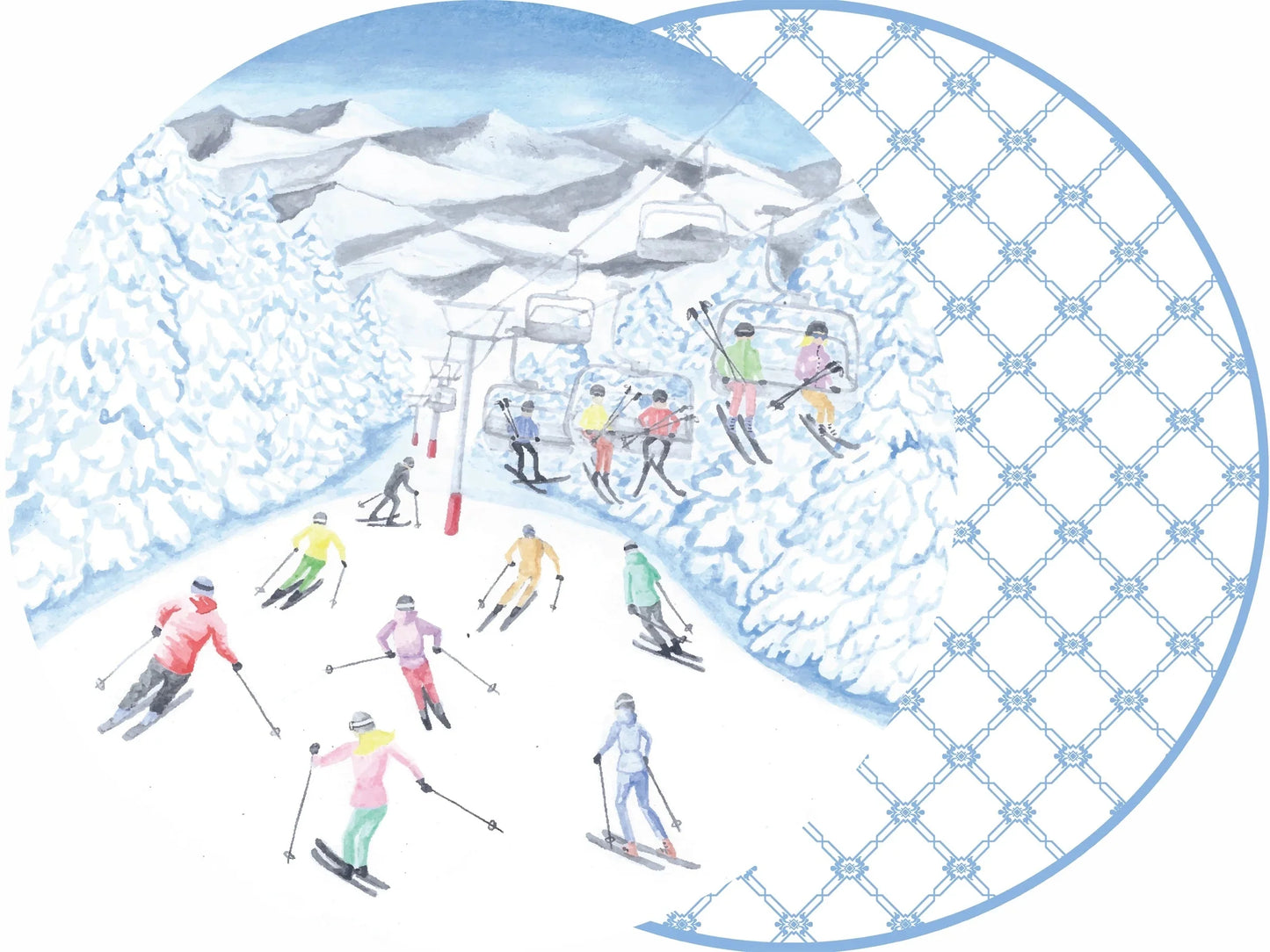 Clara Clough Skiers Reversible Placemat