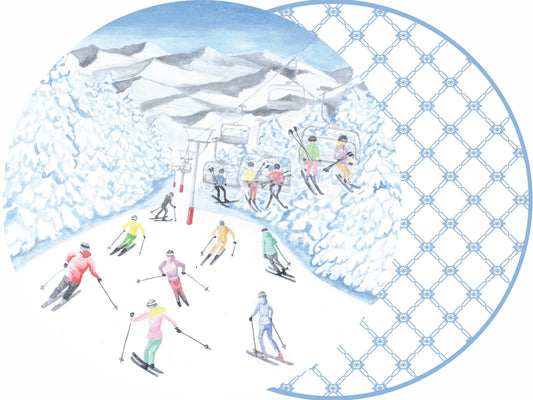 Clara Clough Skiers Reversible Placemat